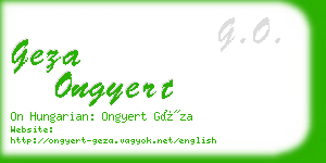 geza ongyert business card